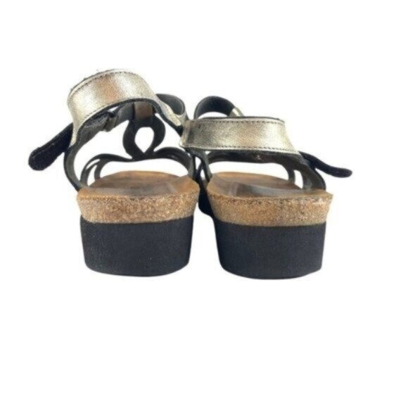 NAOT Gold Adjustable Wedge Sandal Strappy - Picture 6 of 6